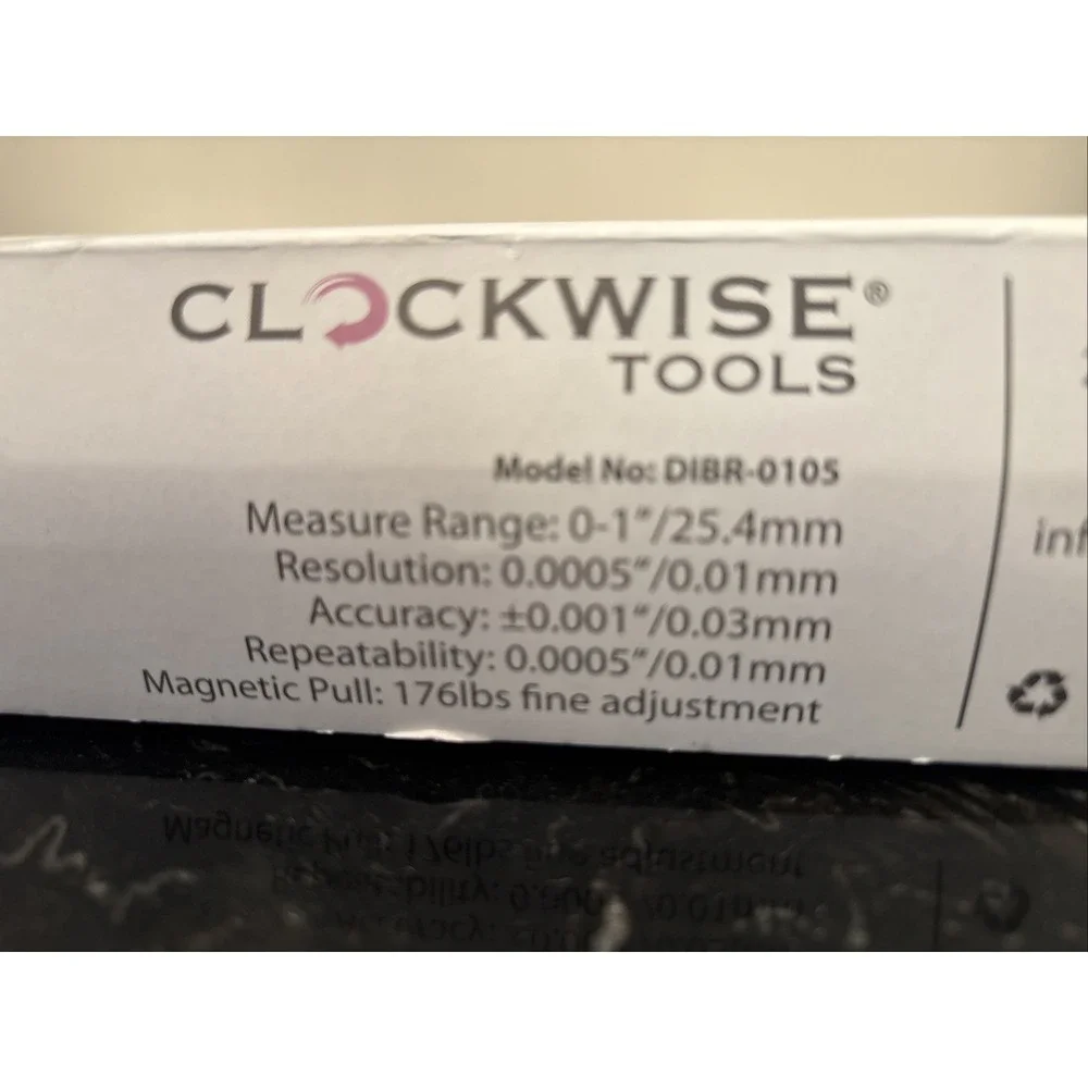 Clockwise Tools DIMR-0105 Dial Indicator Gage Gauge and Magnetic Base